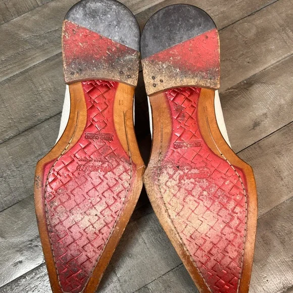 Mauri Mens Genuine Crocodile Dress Shoes Size 11 M‎ White Cream 44153 558 - Picture 6 of 6